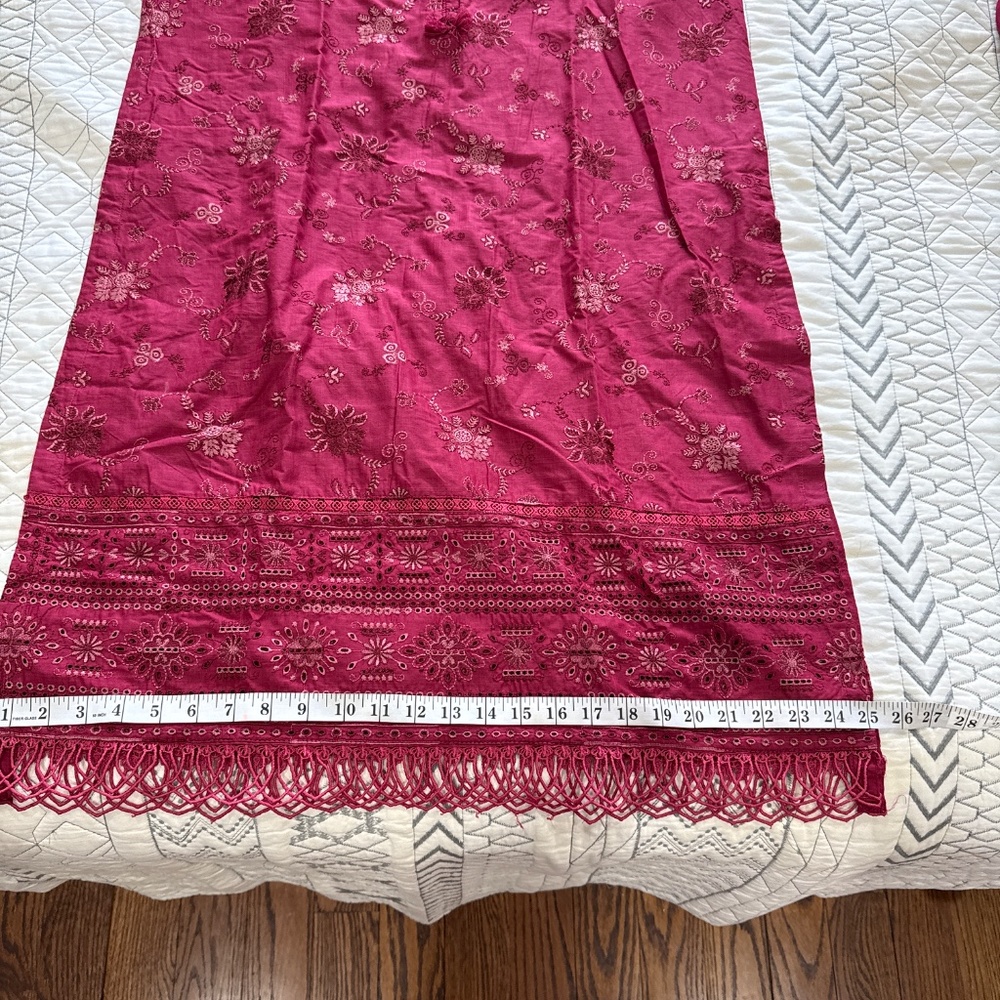 3 pc Cotton Chickenkari Embroidered Suit Chiffon Dupatta,Pakistani L - Picture 10 of 16